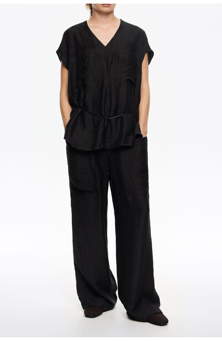 Bimba y Lola Trousers With Maxi Pockets, Main, color, Washed Black