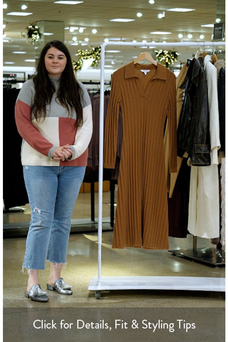 Mika Long Sleeve Cotton & Merino Wool Sweater Dress video