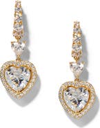 Nadri Le Bisou Halo Heart Drop Earrings