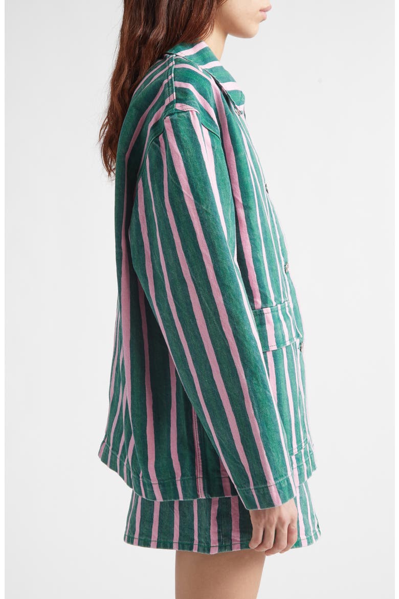 Piccolo Stripe Jacket, Alternate, color, GREEN PINK