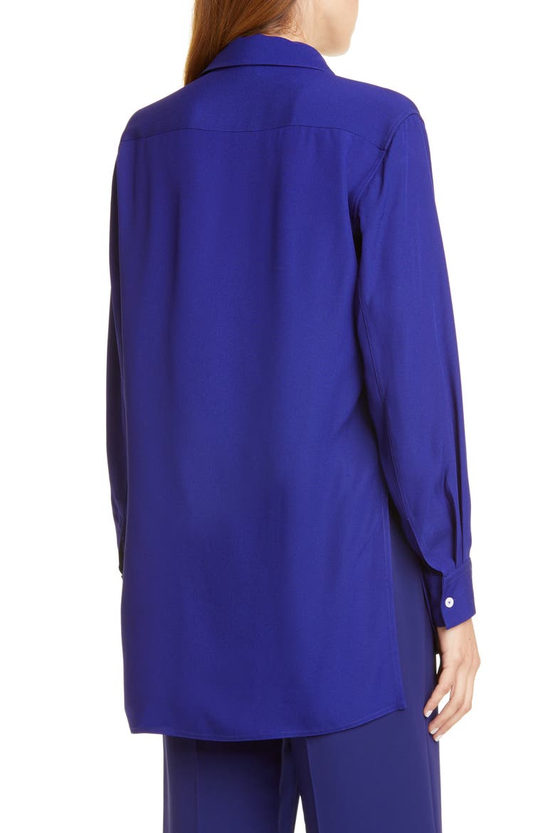 Crepe Back Satin Shirt, Alternate, color, COBALT