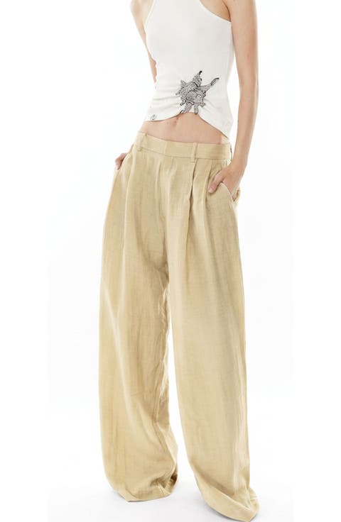 Hedi Mid Waist Tailored Linen Pants
