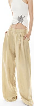 Mother of All Hedi Mid Waist Tailored Linen Pants