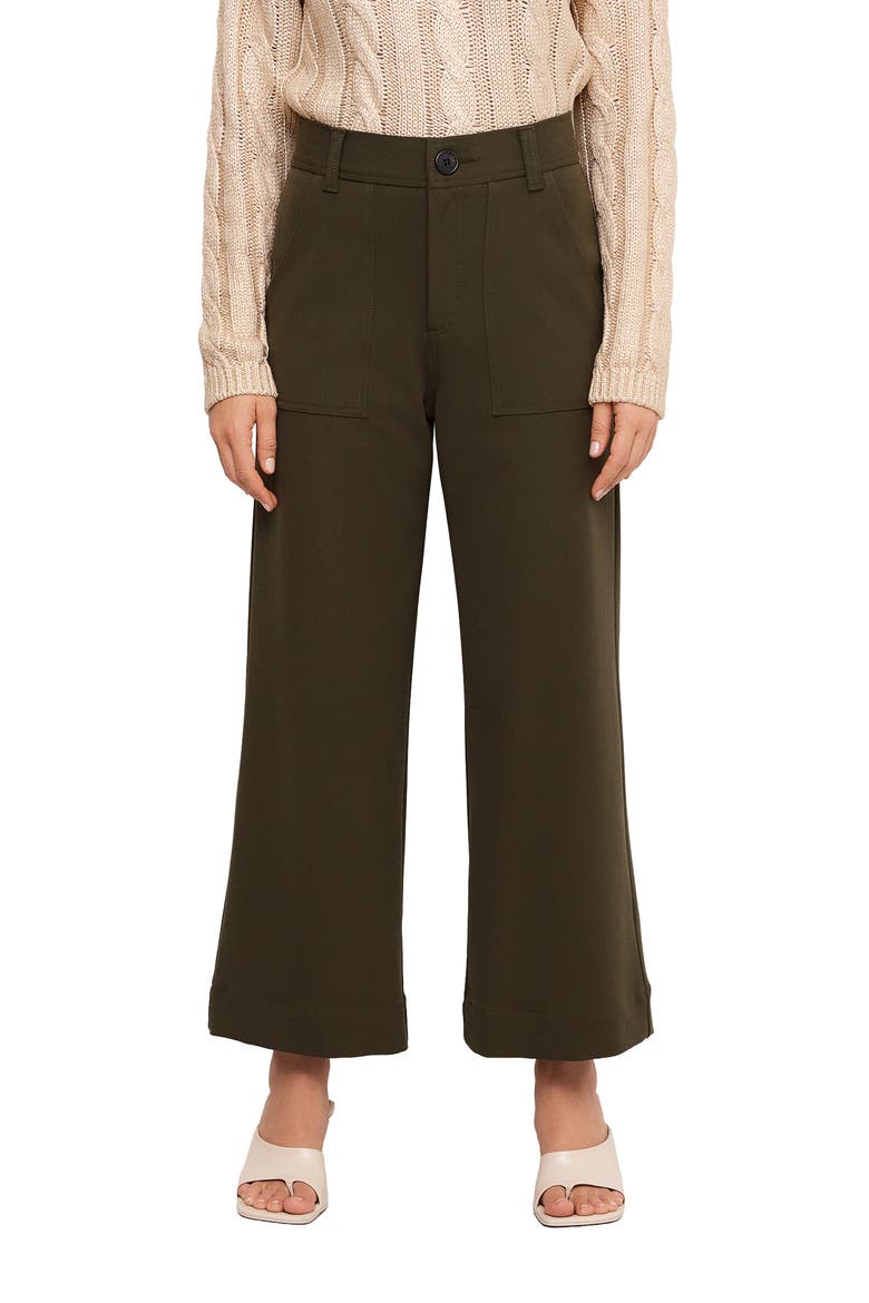 Rylee Wide Leg Crop Pants, Main, color, OLIVE