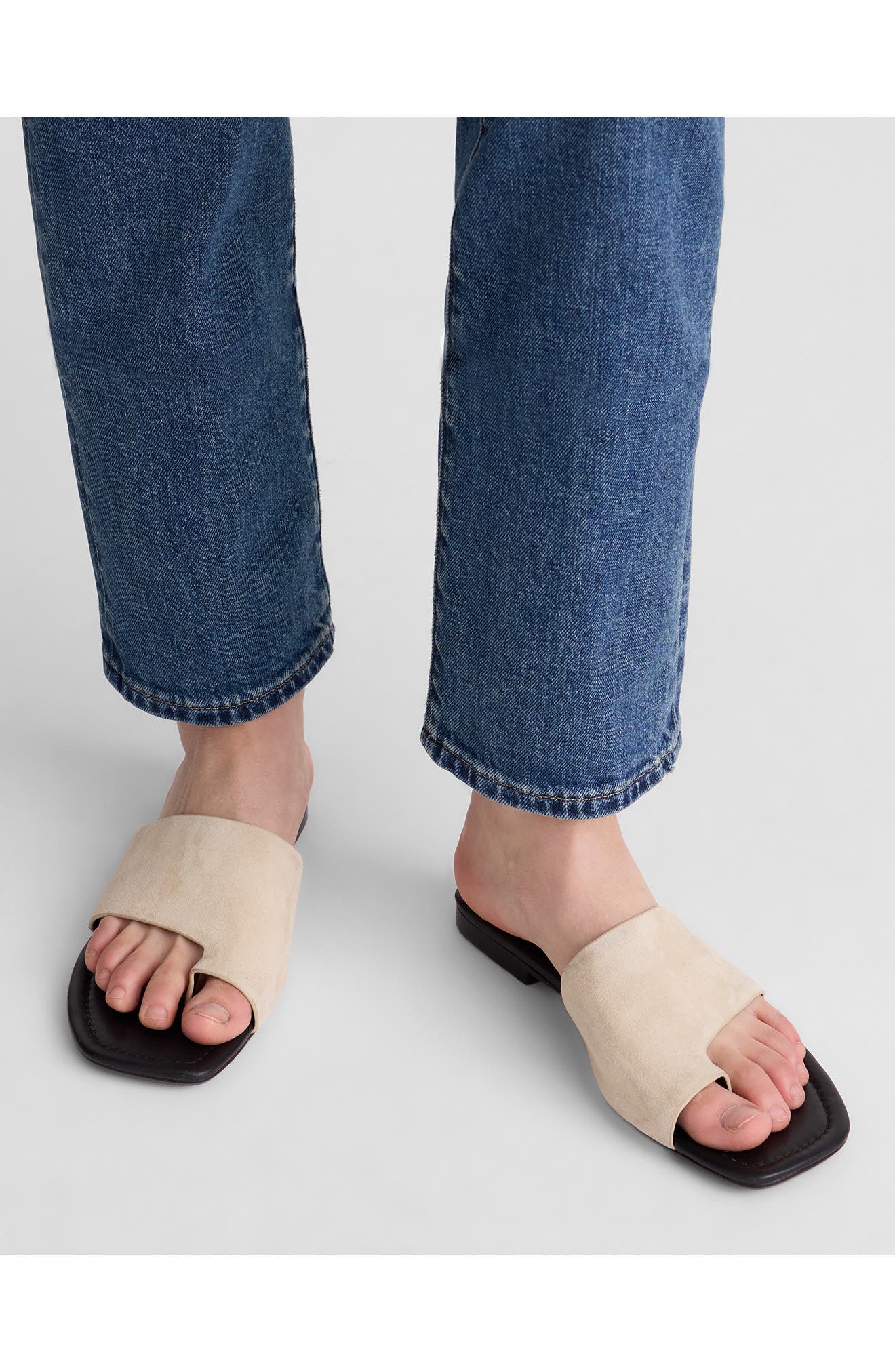 Madewell The Maycie Toe Loop Slide Sandal, Alternate, color, Flax