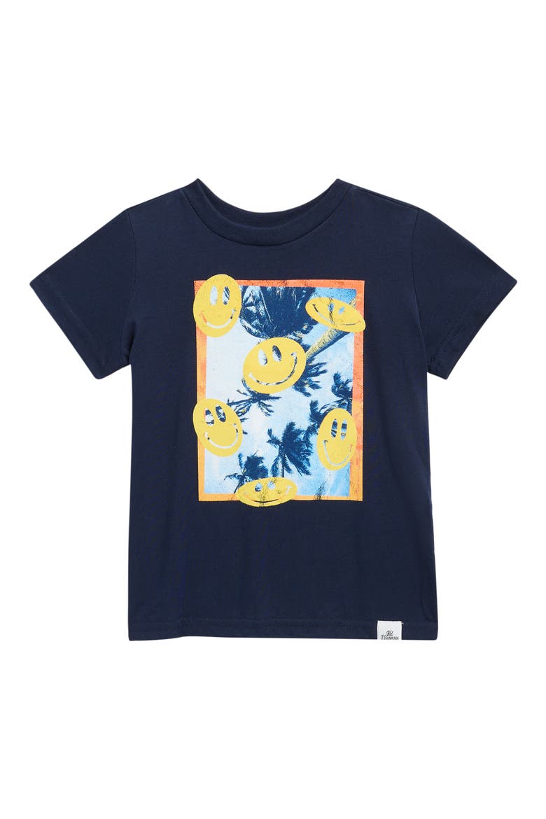 Kids' Smiley Palms Graphic T-Shirt, Main, color, NAVY