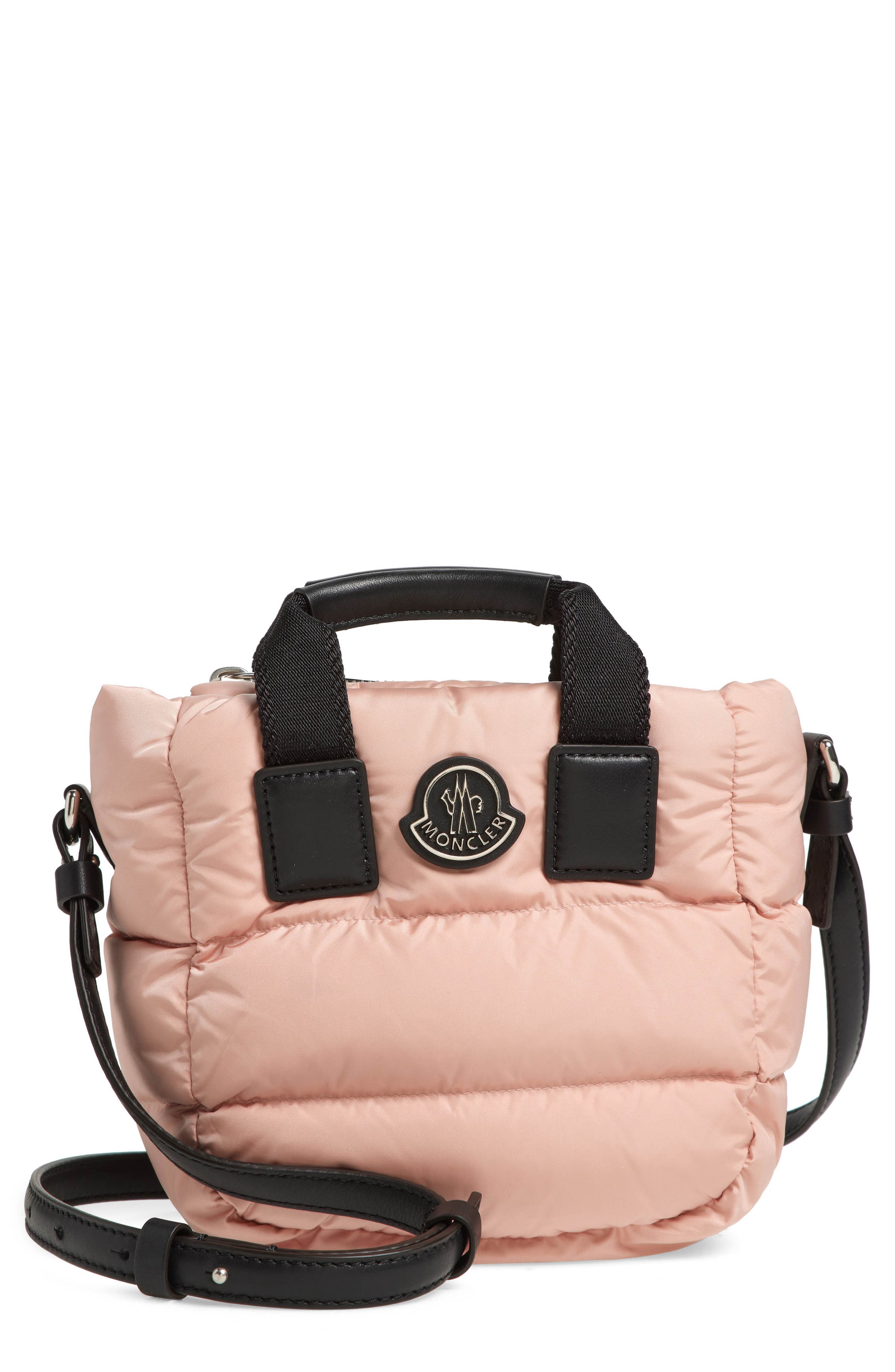 Moncler Micro Caradoc Puffer Crossbody Tote, Main, color, Pink