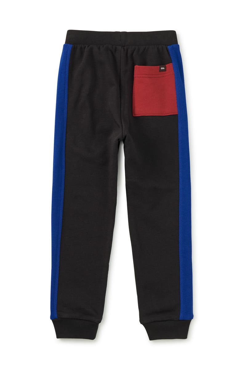 Tea Collection Colorblock Stripe-Out Joggers, Alternate, color, Jet Black