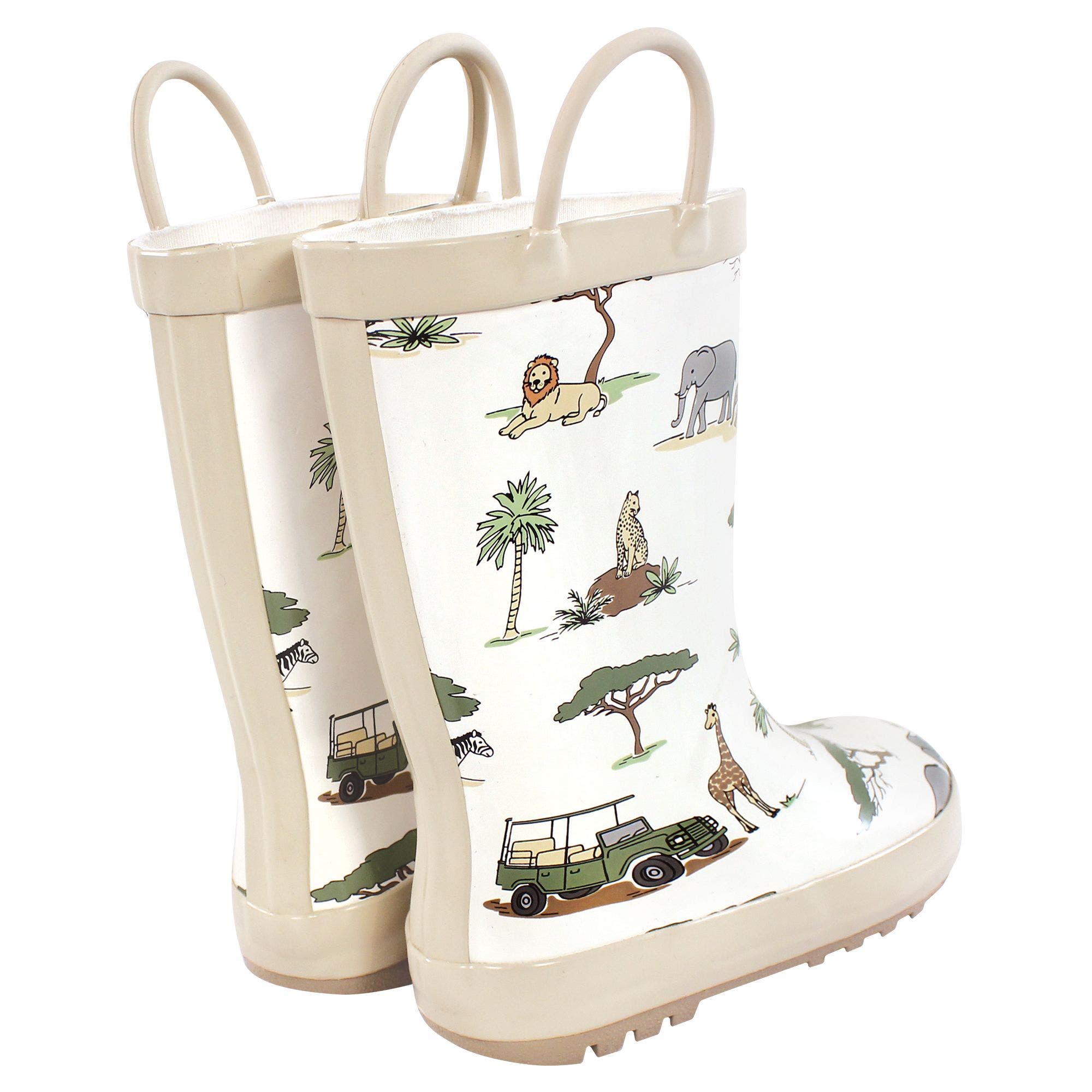 Kids and Todders Rain Boots, Alternate, color, Going On Safari