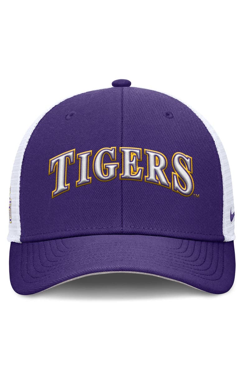 Nike Men's Nike Purple LSU Tigers 2025 Dugout Coaches Rise Performance Trucker Adjustable Hat, Alternate, color, 