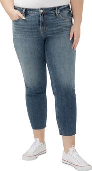 Silver Jeans Co. Elyse Curvy Raw Hem Capri Jeans