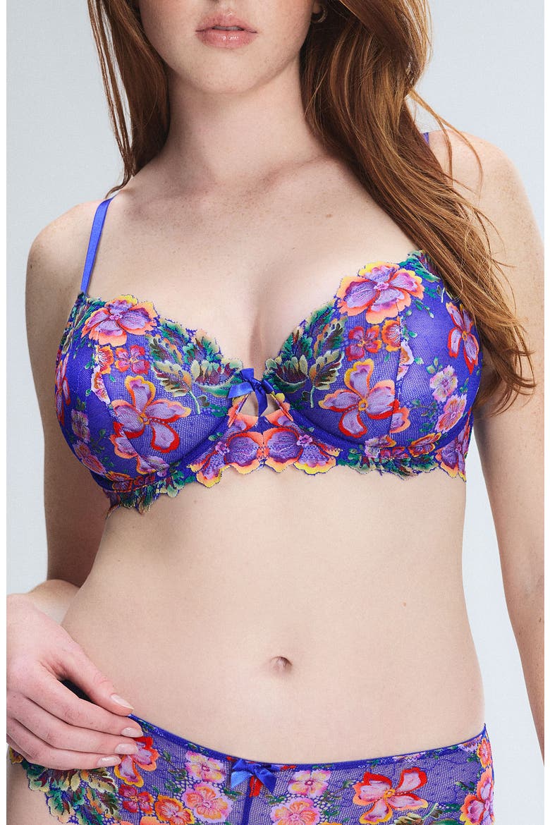 Sunchaser Lace Unlined Plunge Bra, Main, color, RENDEZVOUS BLUE
