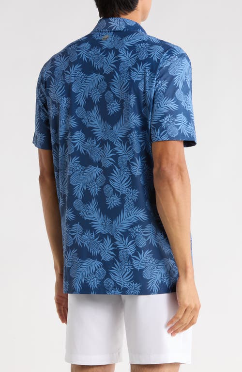 Reyn Spooner Pineapple Palm Polo In Blue