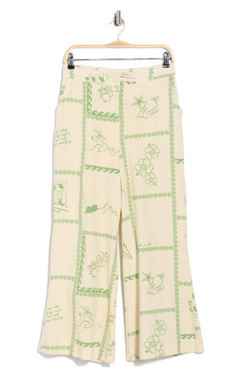 DRESS TO Border Print Pants, Alternate, color, Off White Rio