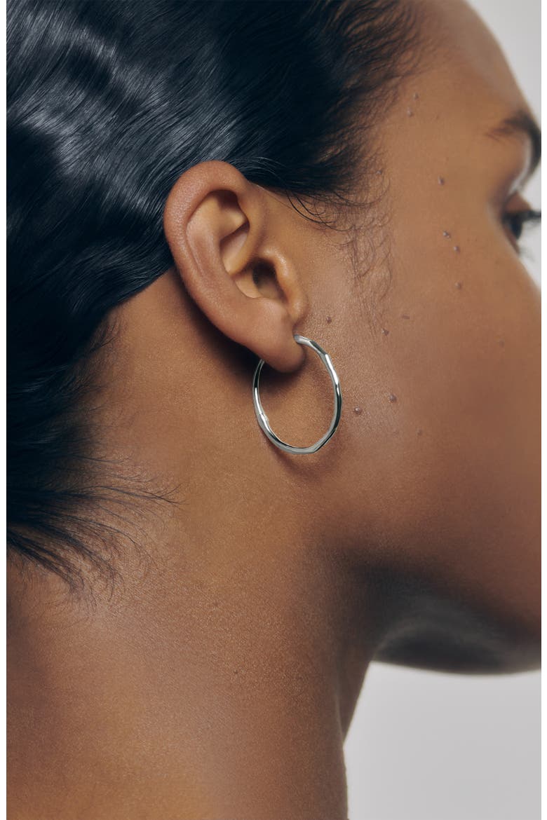 Siren Muse Medium Hoop Earrings, Alternate, color, STERLING SILVER