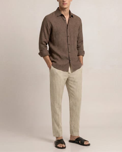 Giles Lino Tailored Fit Italian Linen Shirt