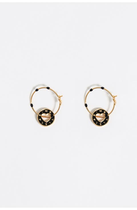 Hoop earrings with logo