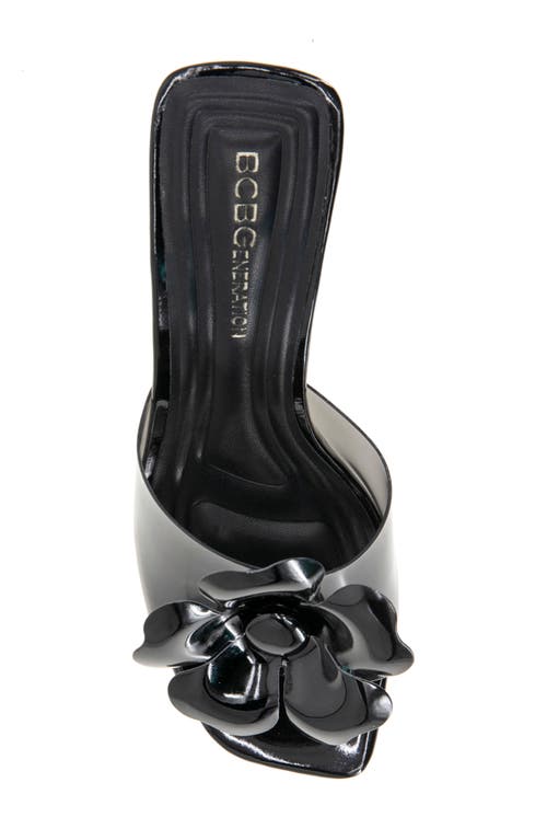 Bcbg Remani Flower Embellished Sandal In Smoke/black