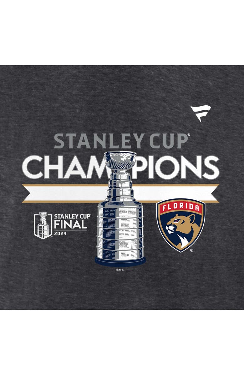 FANATICS Men's Fanatics  Heather Charcoal Florida Panthers 2024 Stanley Cup Champions Locker Room T-Shirt, Alternate, color, 
