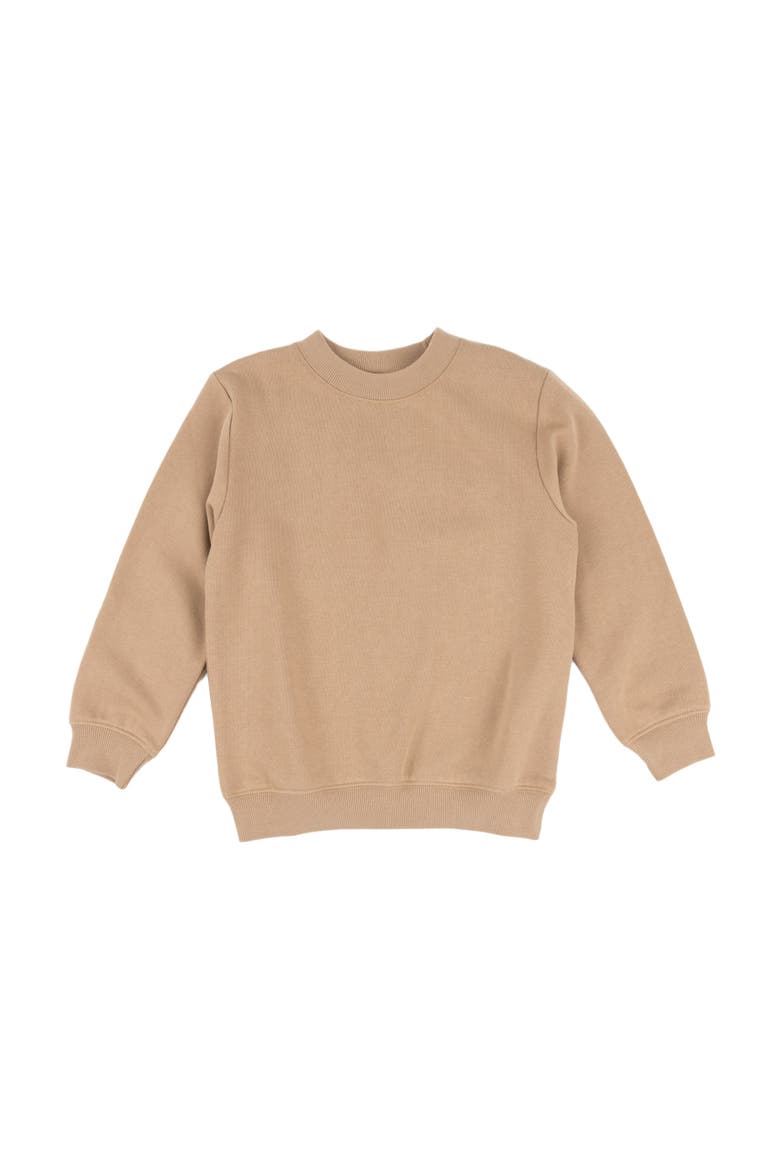 Kids Pullover Sweatshirt, Long Sleeve, Solid Colors, Alternate, color, BEIGE