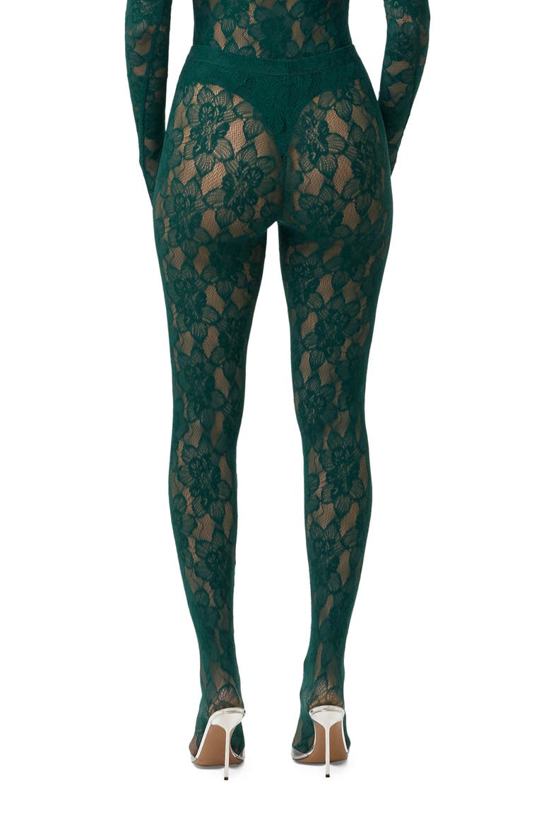 Lace Closed Toe Leggings, Alternate, color, PINE GREEN