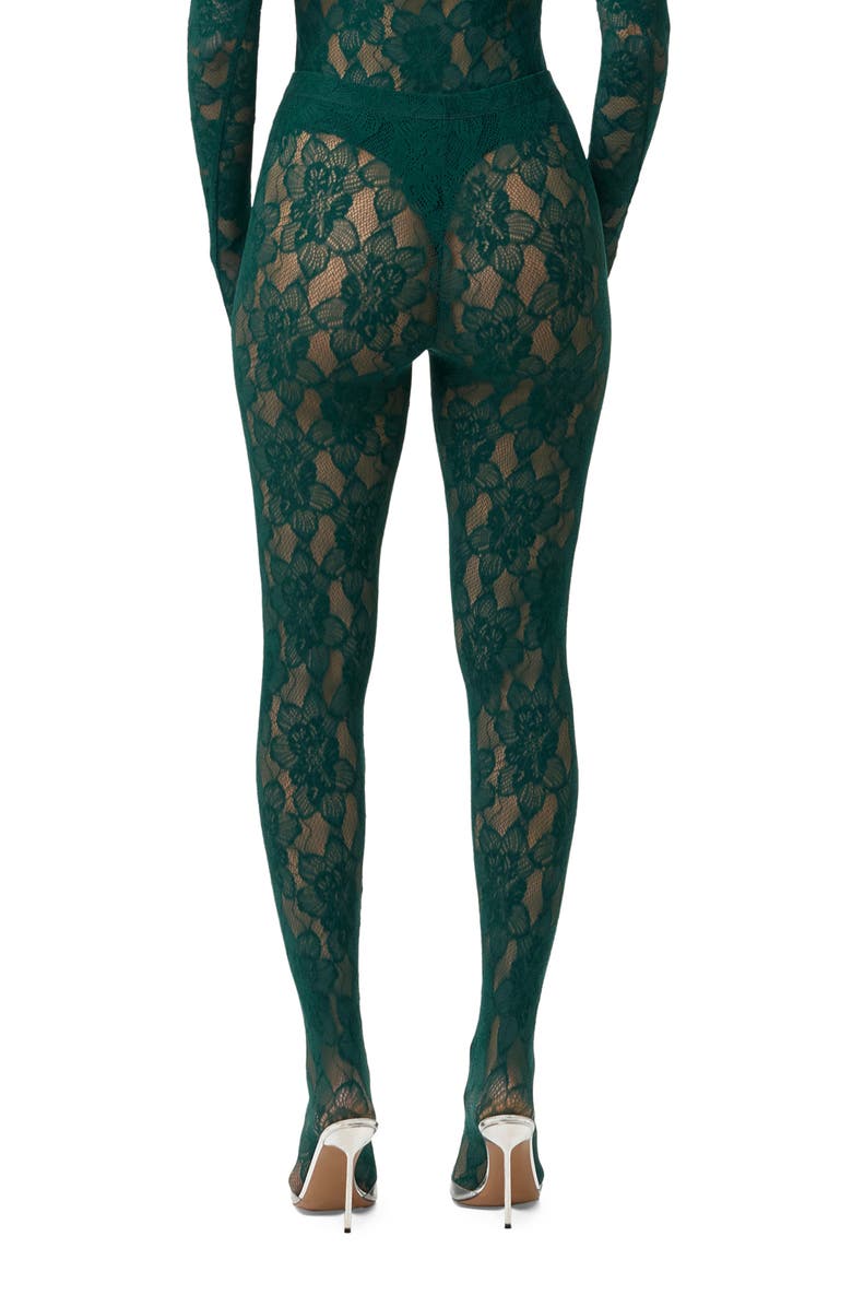 Naked Wardrobe Lace Closed Toe Leggings, Alternate, color, Pine Green