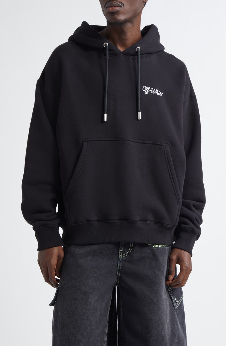 Off-White Logo Script Skate Hoodie, Main, color, Black - White