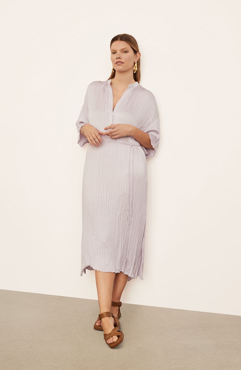 Vince Crushed Satin Dress, Alternate, color, Violetta