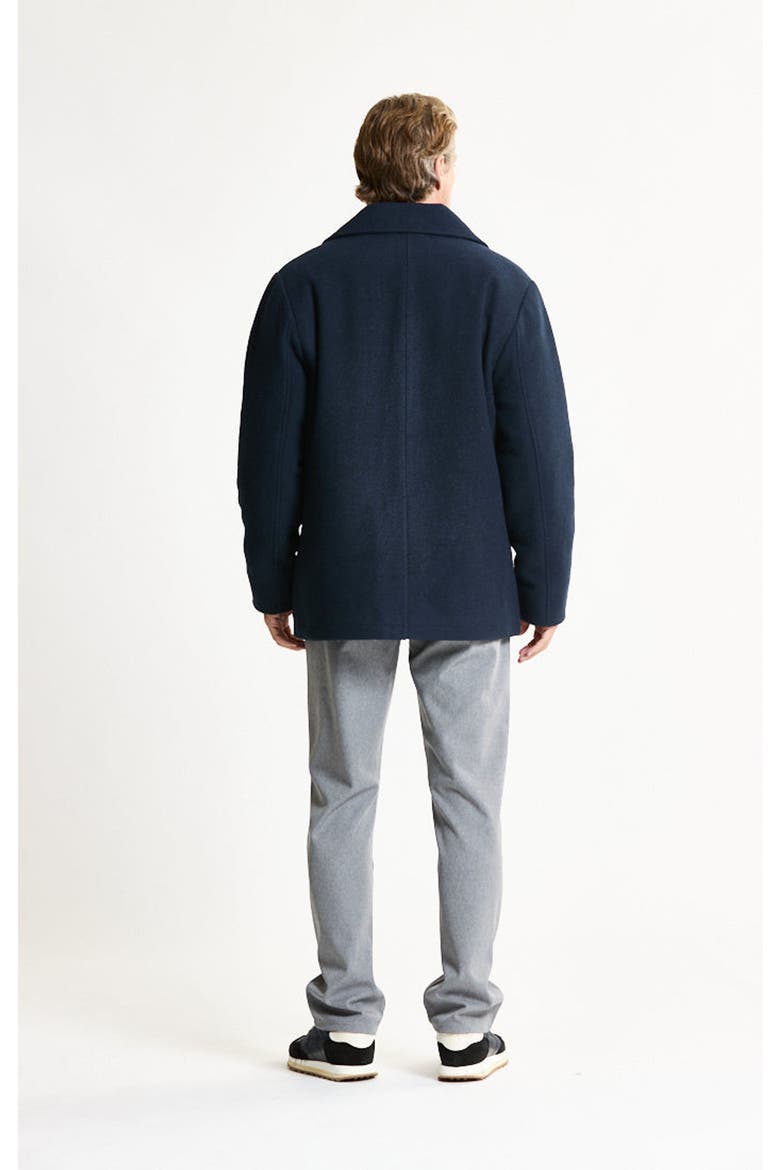 Quilted Lined Wool Blend Peacoat, Alternate, color, NAVY