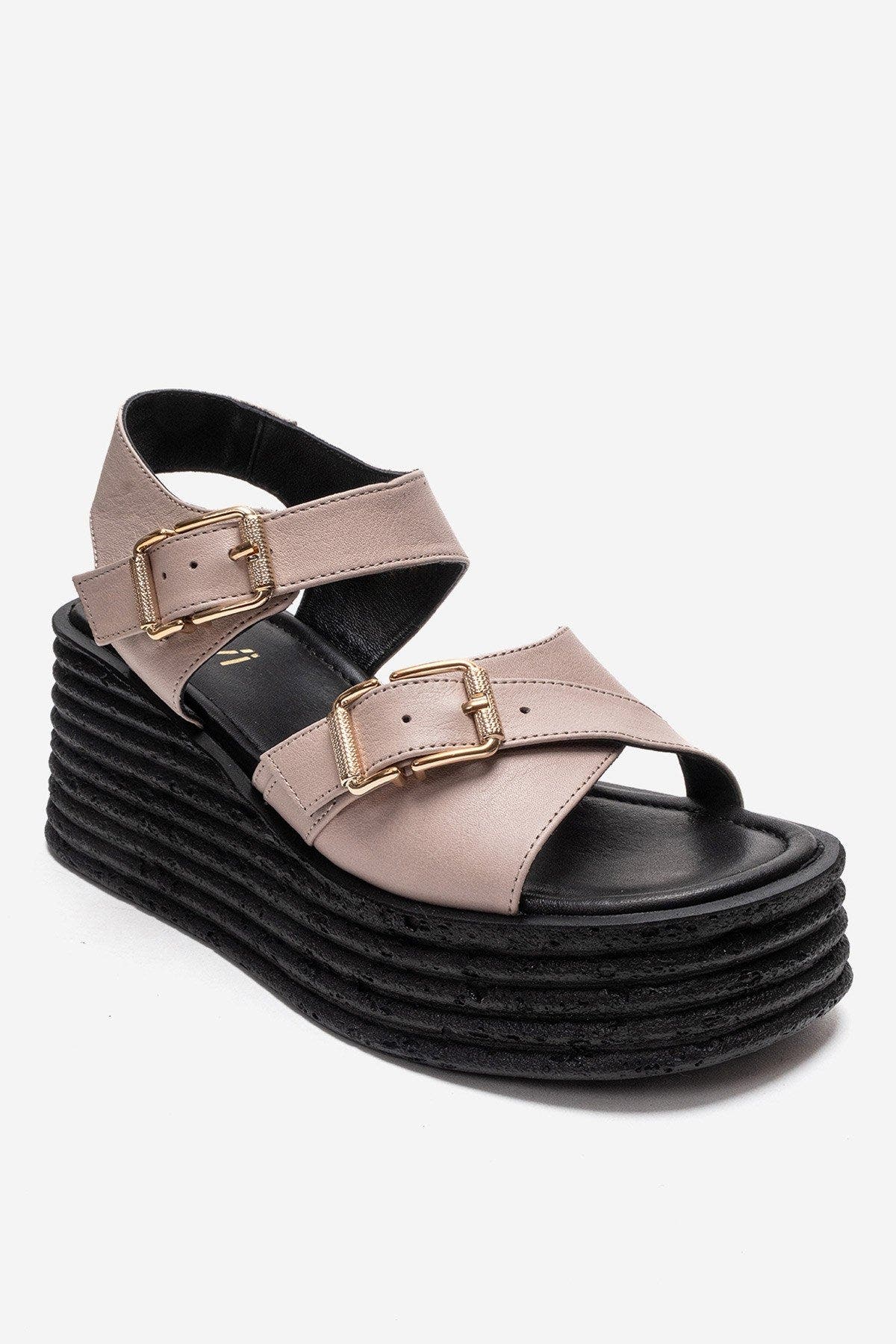 Forever & Always Shoes Mirette Leather Platform Sandal, Alternate, color, Off-White