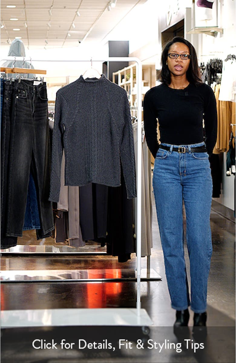 Zephir Cable Stitch Turtleneck Wool Blend Sweater, sales video thumbnail