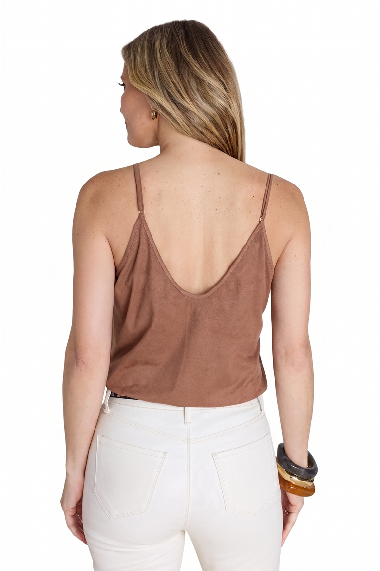 Yara Suede Camisole, Alternate, color, Chestnut