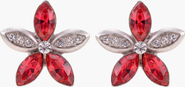 Modenaire Elegant Crystal Flower Stud Earrings