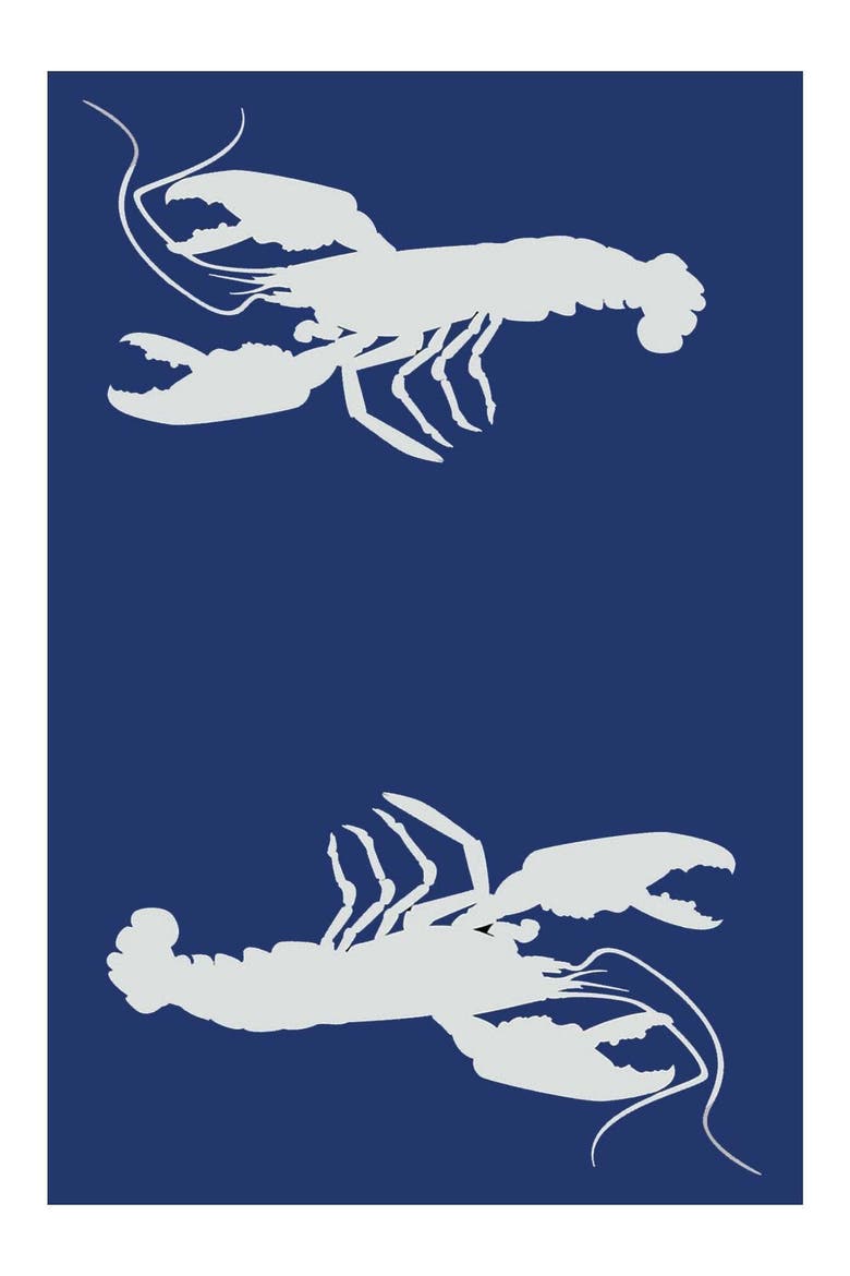 Double Lobster Blue & White, Main, color, blue and white