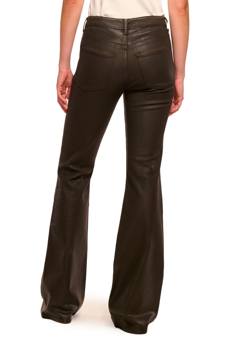 Helena High Waist Coated Bootcut Jeans, Alternate, color, DEEP OLIVE COATED