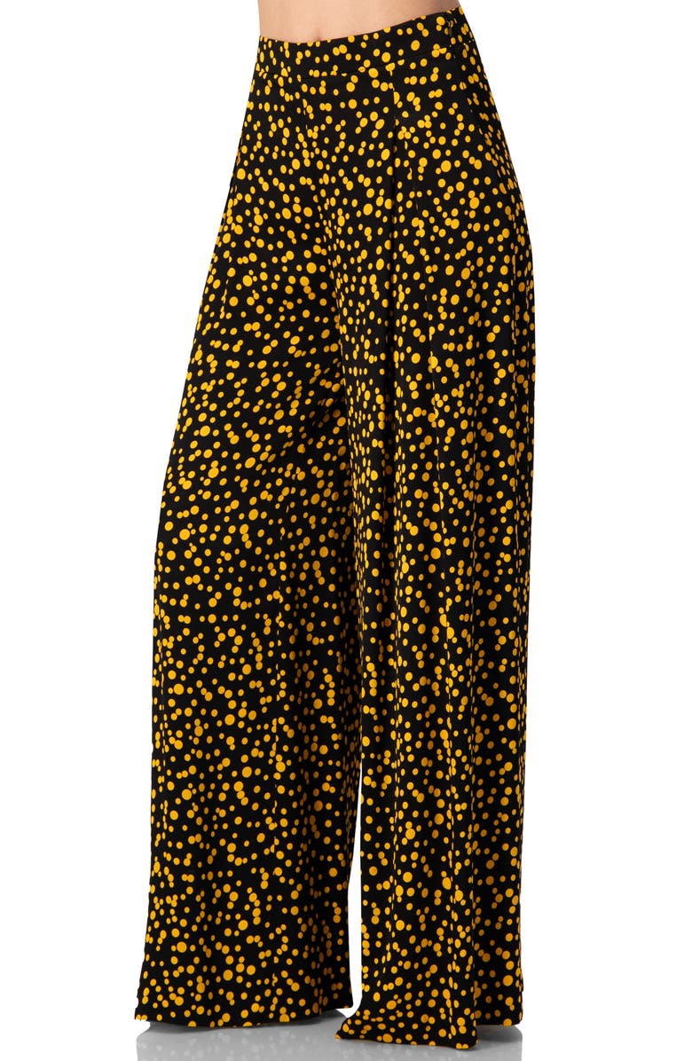 IVONNE Wide-Leg Polka Dot Pants, Alternate, color, Black