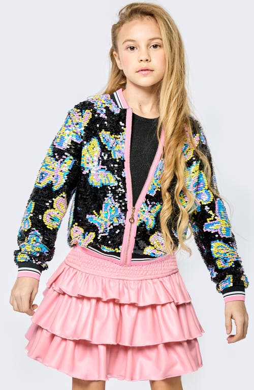 Shop Hannah Banana Kids' Tiered Faux Leather Skirt In Pink