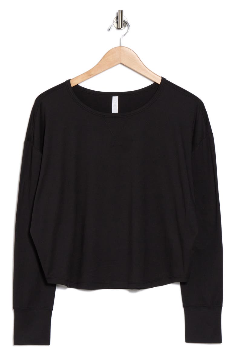 Aura Lite Long Sleeve T-Shirt, Alternate, color, BLACK