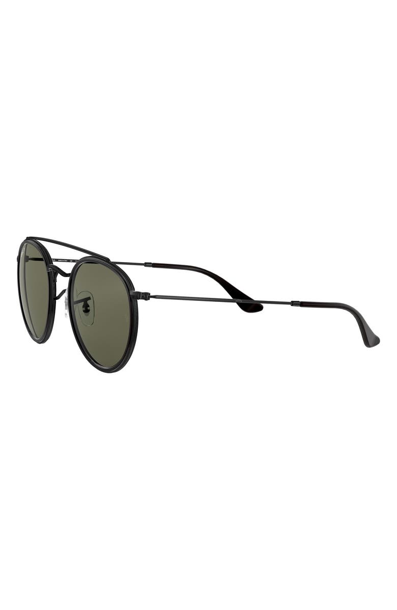 Ray-Ban 51mm Polarized Round Sunglasses, Alternate, color, Black/ Polar