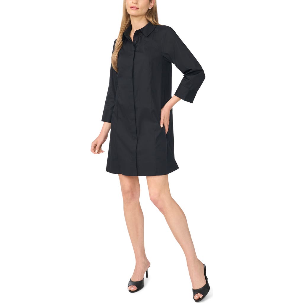 Halogenr Halogen(r) Cuff Sleeve Shirtdress In Rich Black