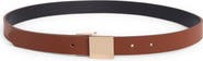 Linea Pelle Square Plaque Buckle Reversible Faux Leather Belt