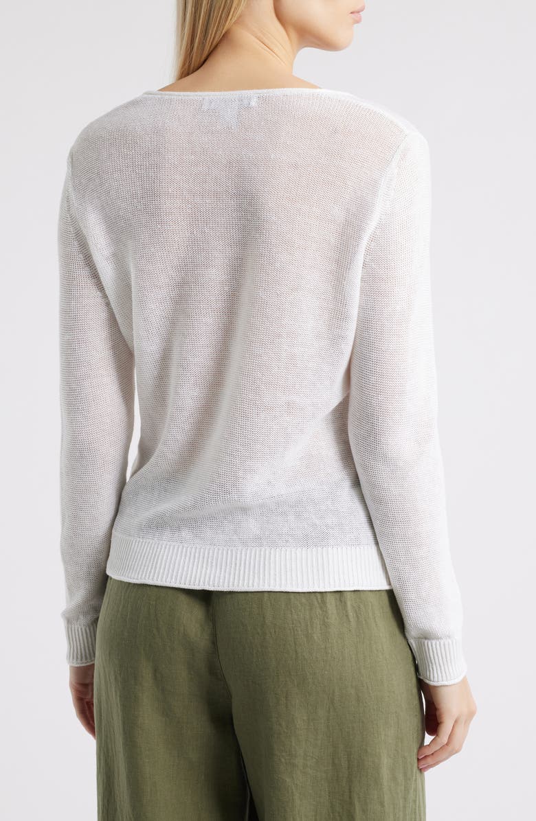 Tommy Bahama Cedar V-Neck Linen Sweater, Alternate, color, White