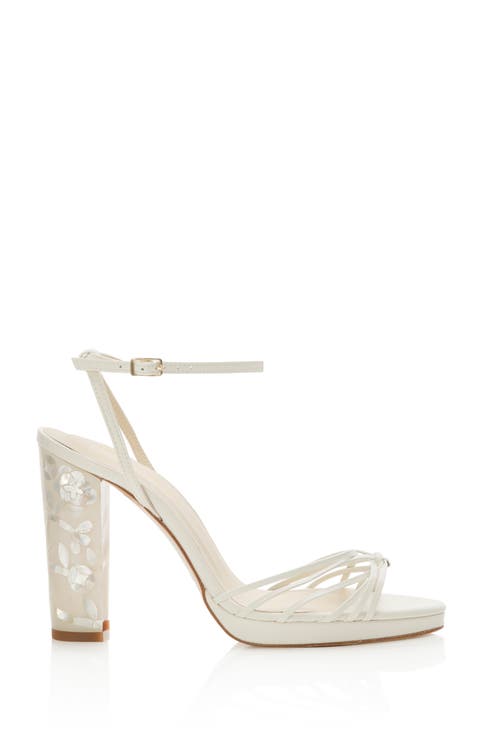 Rosalina Ankle Strap Pearl Platform Heel Sandal