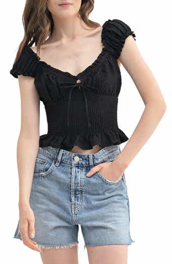Lush Sweetheart Neck Textured Top