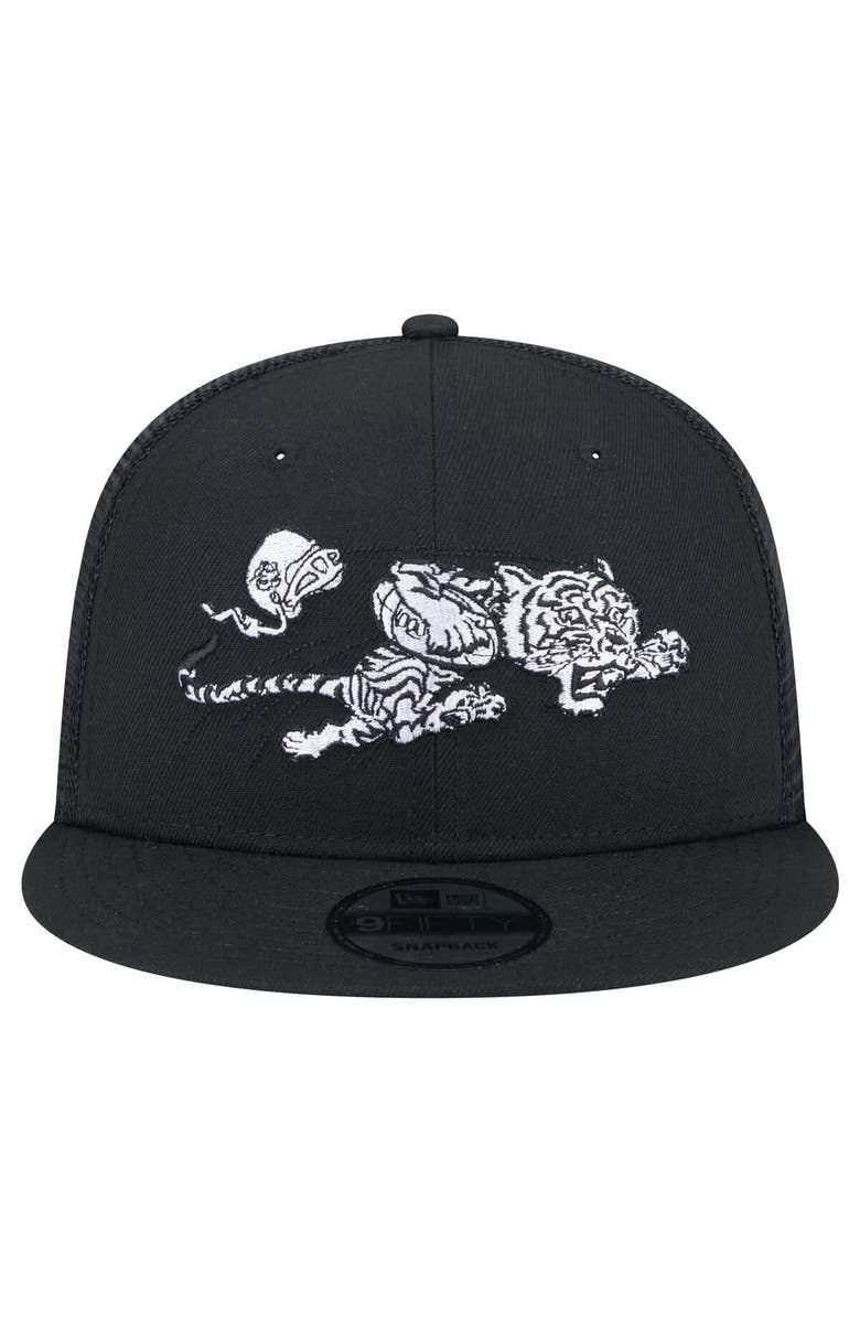New Era Men's New Era Black Cincinnati Bengals Main Trucker 9FIFTY Snapback Hat, Alternate, color, Black