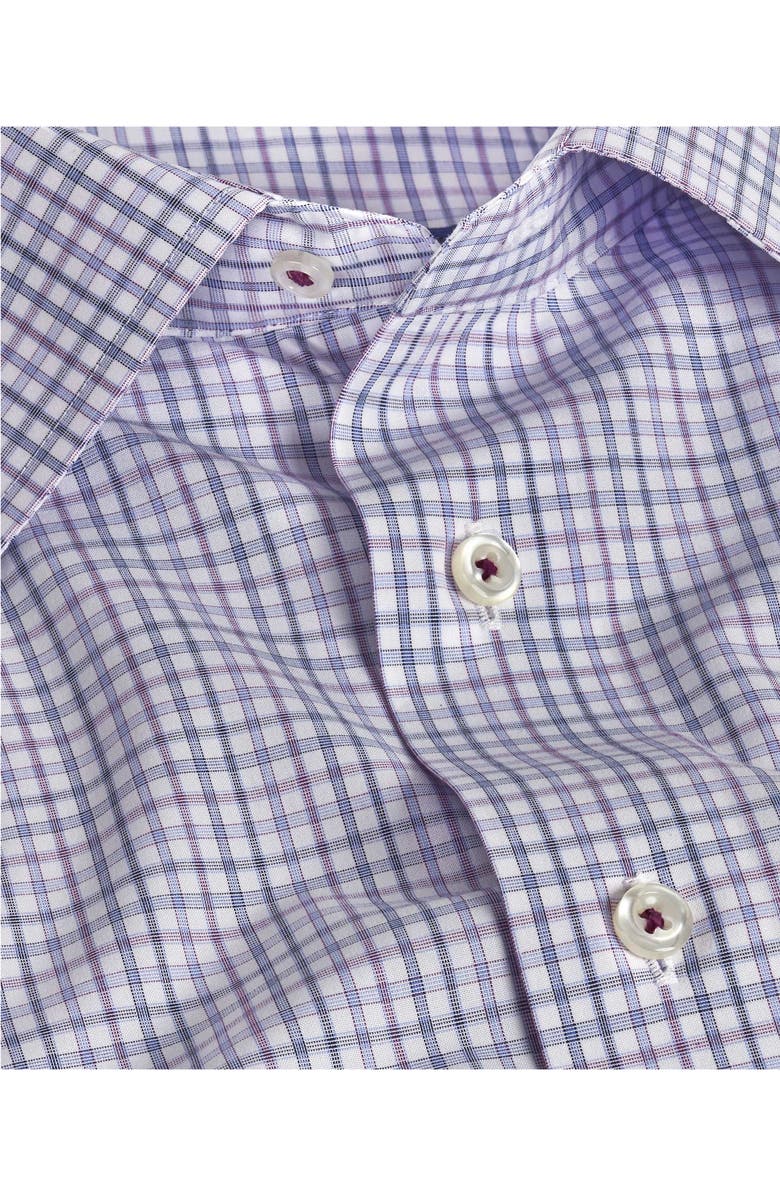 David Donahue Trim Fit Luxury Check Non-Iron Poplin Dress Shirt, Alternate, color, 