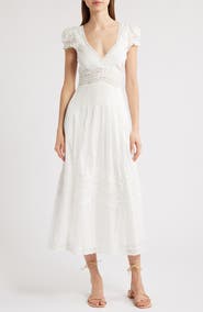 LoveShackFancy Suvi Lace Trim Cocktail Dress