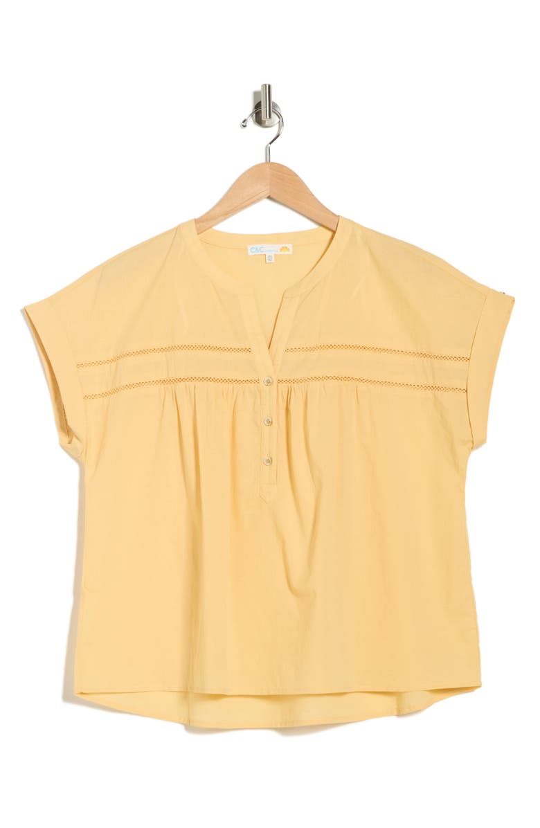 C & C California Helen Voile Popover Top, Alternate, color, Jojoba