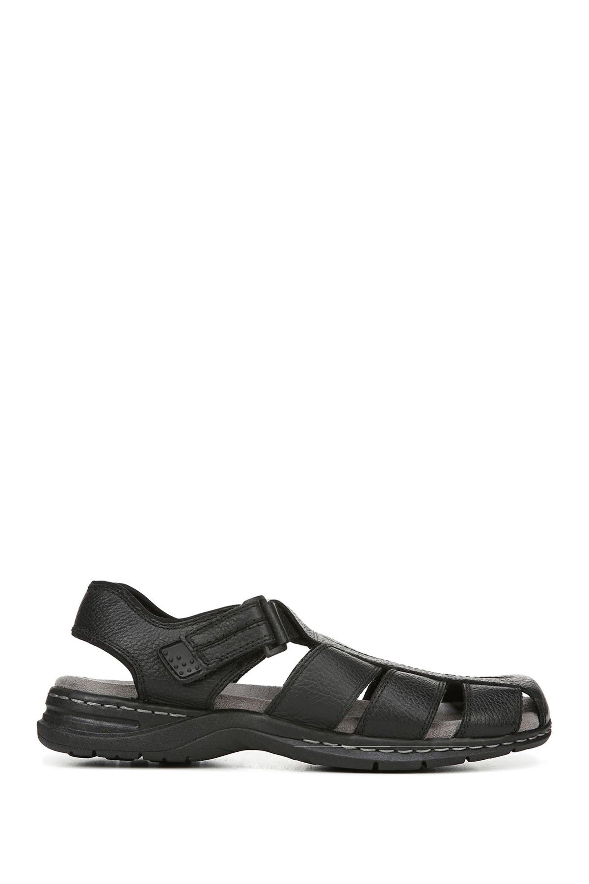 Gaston Leather Sandal, Alternate, color, BLACK