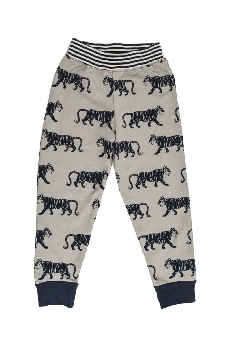 Lilly + Sid Organic Cotton Tiger Print Joggers, Alternate, color, Multi